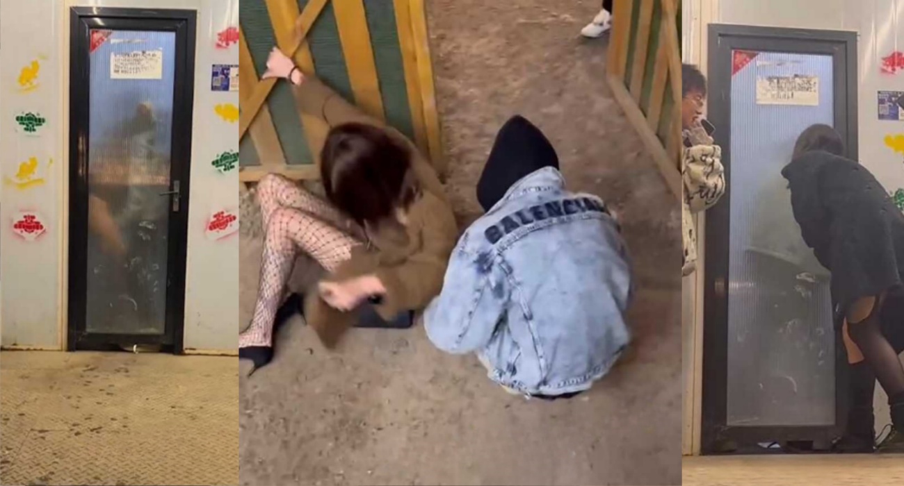 公共厕所 醉酒男女 不雅事件 直接在夜宵摊公共厕所做爱 同行的朋友还站门口偷听！