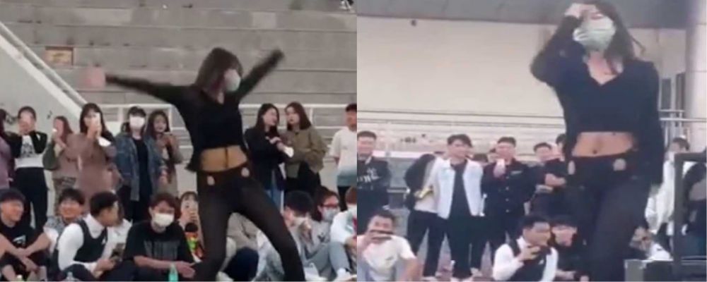 也不知道是哪位主人下达的任务 包头轻工职业技术学院学姐透视装热舞引学弟学妹围观