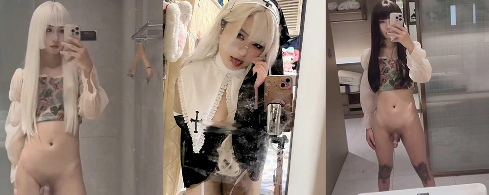 又有瓜友开辟全新赛道  身穿制服留长发假装伪娘吸引各种美女 美乳鲍鱼爽玩不停 