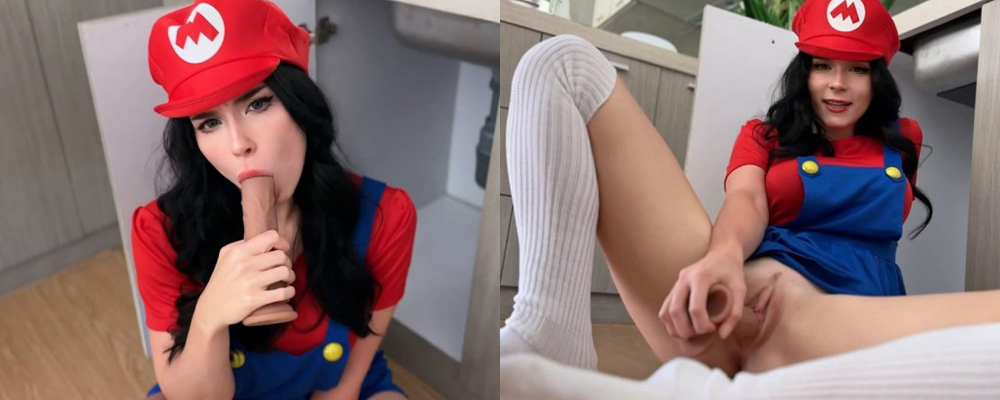 欧美女神SweetieFox新作来袭 COS马里奥上演脸穴同框道具插穴 淫荡表情让人欲火难耐 