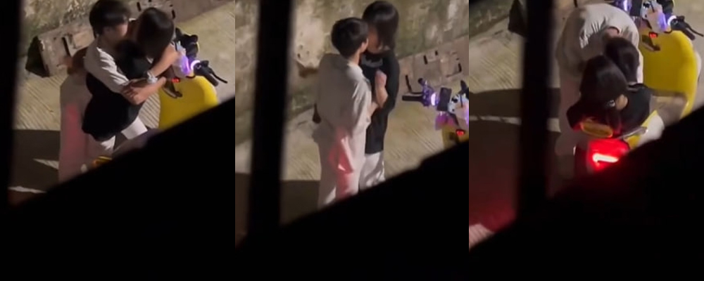 夏日夜晚惊现春色一幕 学生妹街道上任由男友摸奶扣穴 以为四下无人却被人偷拍远程录制