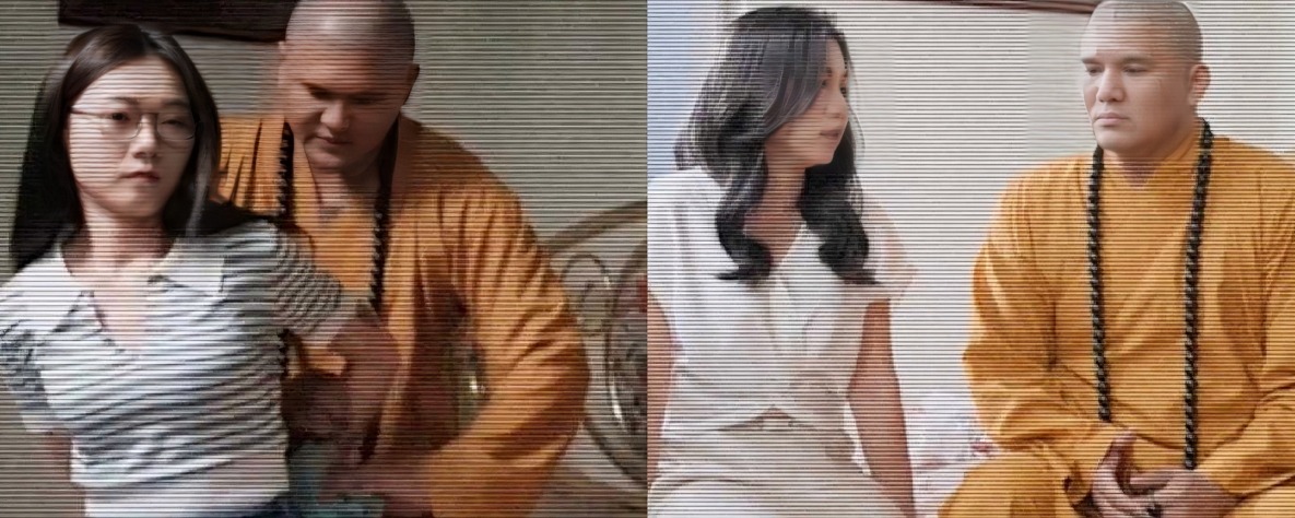 少林寺方丈释永信让女施主脱衣背经  梁幂苡若欣晴乔乔四位信徒轮流被插  各种高难度肏逼技巧曝光