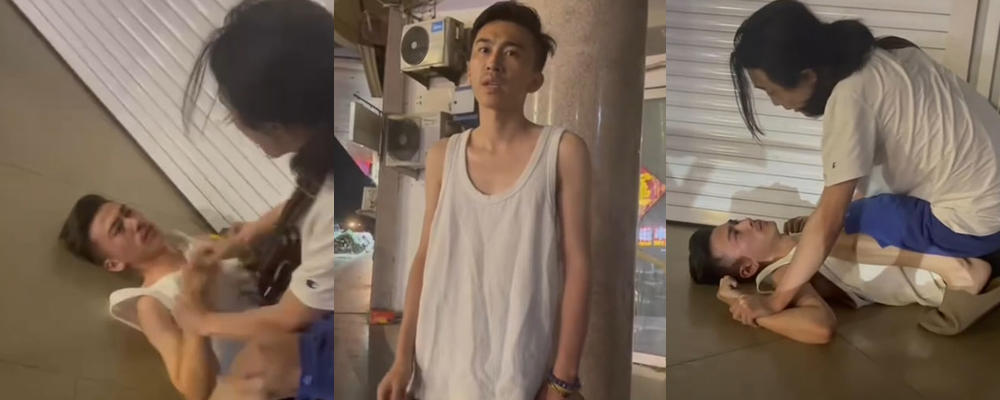 成都街头再现奇葩事件 原配gay觉得老公的小三gay整天沾花惹草 化身复仇女神马路上演斗殴大戏