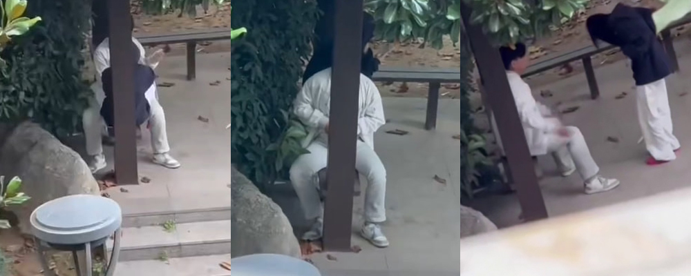 徐州技师学院惊现户外活春宫 情侣学生凉亭内展示高超性爱技巧 紧张刺激的氛围里猛干骚穴直至内射 