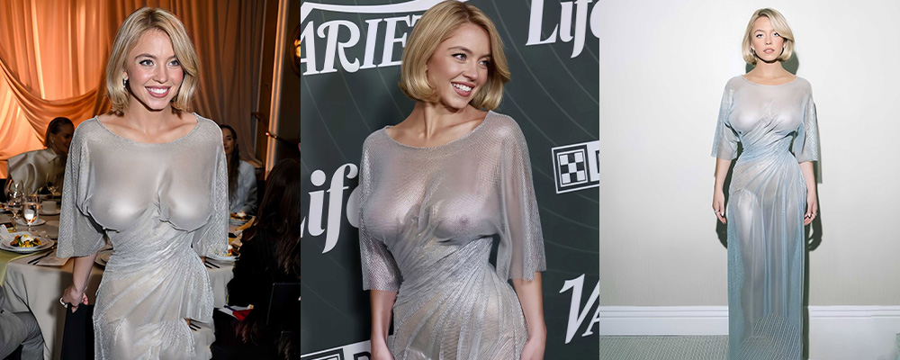  好莱坞性感女神西德妮斯威尼红毯秀  透明装显现母狗丰满的身材   风骚摸样惊艳四座